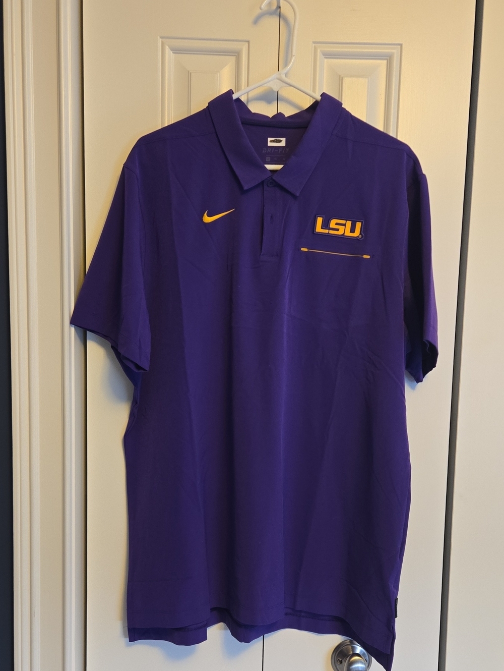 Nike Purple Polo with Gold LSU Accents